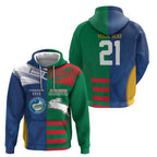 Custom Rabbitohs and Eels Together Zip Hoodie Sporty Style