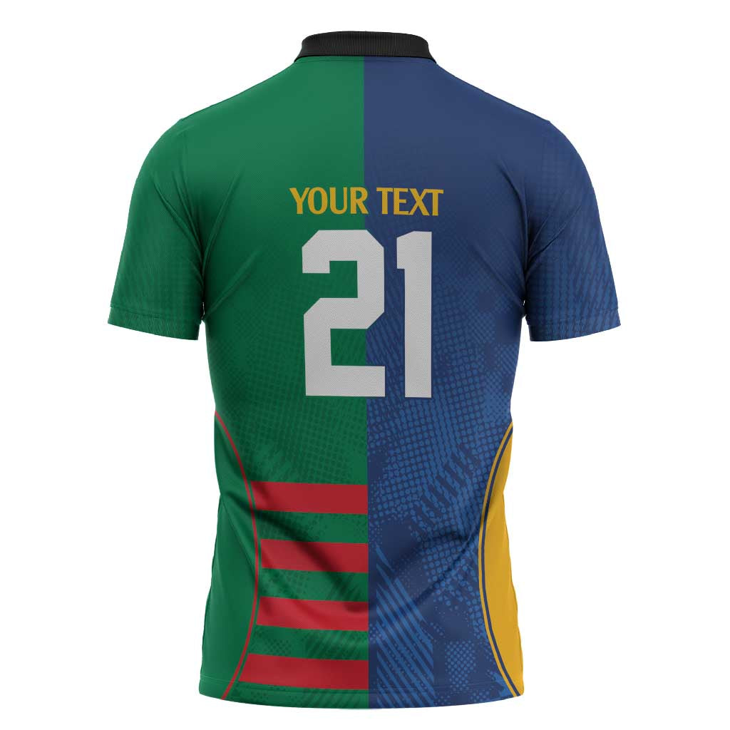 Custom Rabbitohs and Eels Together Zipper Polo Shirt Sporty Style
