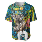 Personalised Vivid Minimal Koala Baseball Jersey NAIDOC 2024 Aboriginal Art Style No2
