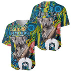 Personalised Vivid Minimal Koala Baseball Jersey NAIDOC 2024 Aboriginal Art Style No2