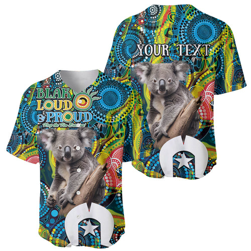 Personalised Vivid Minimal Koala Baseball Jersey NAIDOC 2024 Aboriginal Art Style No2
