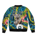Personalised Vivid Minimal Koala Bomber Jacket NAIDOC 2024 Aboriginal Art Style No2