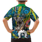 Personalised Vivid Minimal Koala Family Matching Mermaid Dress and Hawaiian Shirt NAIDOC 2024 Aboriginal Art Style No2
