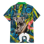 Personalised Vivid Minimal Koala Family Matching Mermaid Dress and Hawaiian Shirt NAIDOC 2024 Aboriginal Art Style No2