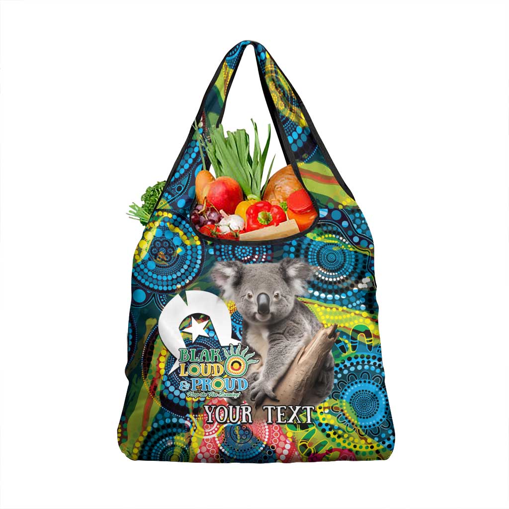 Personalised Vivid Minimal Koala Grocery Bag NAIDOC 2024 Aboriginal Art Style No2