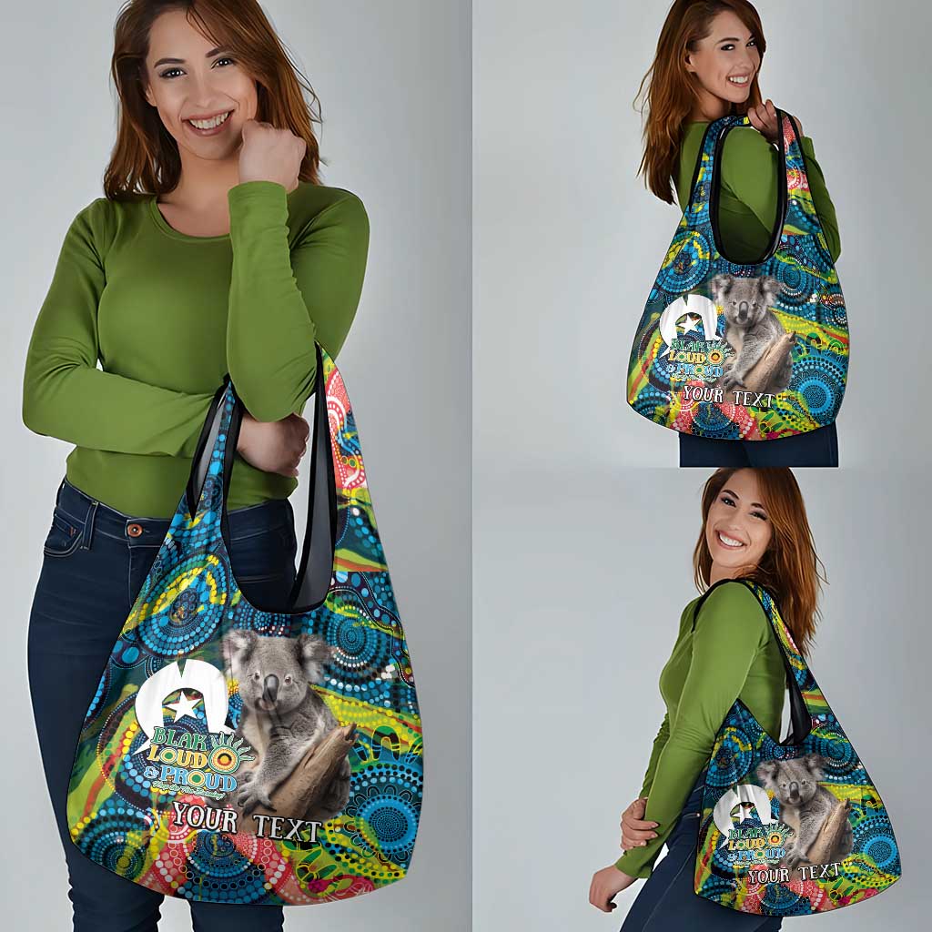 Personalised Vivid Minimal Koala Grocery Bag NAIDOC 2024 Aboriginal Art Style No2