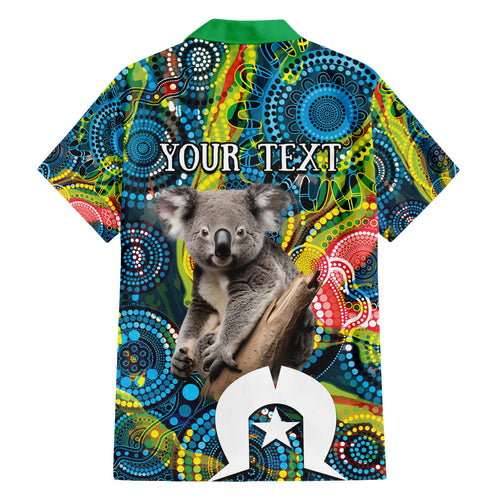 Personalised Vivid Minimal Koala Hawaiian Shirt NAIDOC 2024 Aboriginal Art Style No2