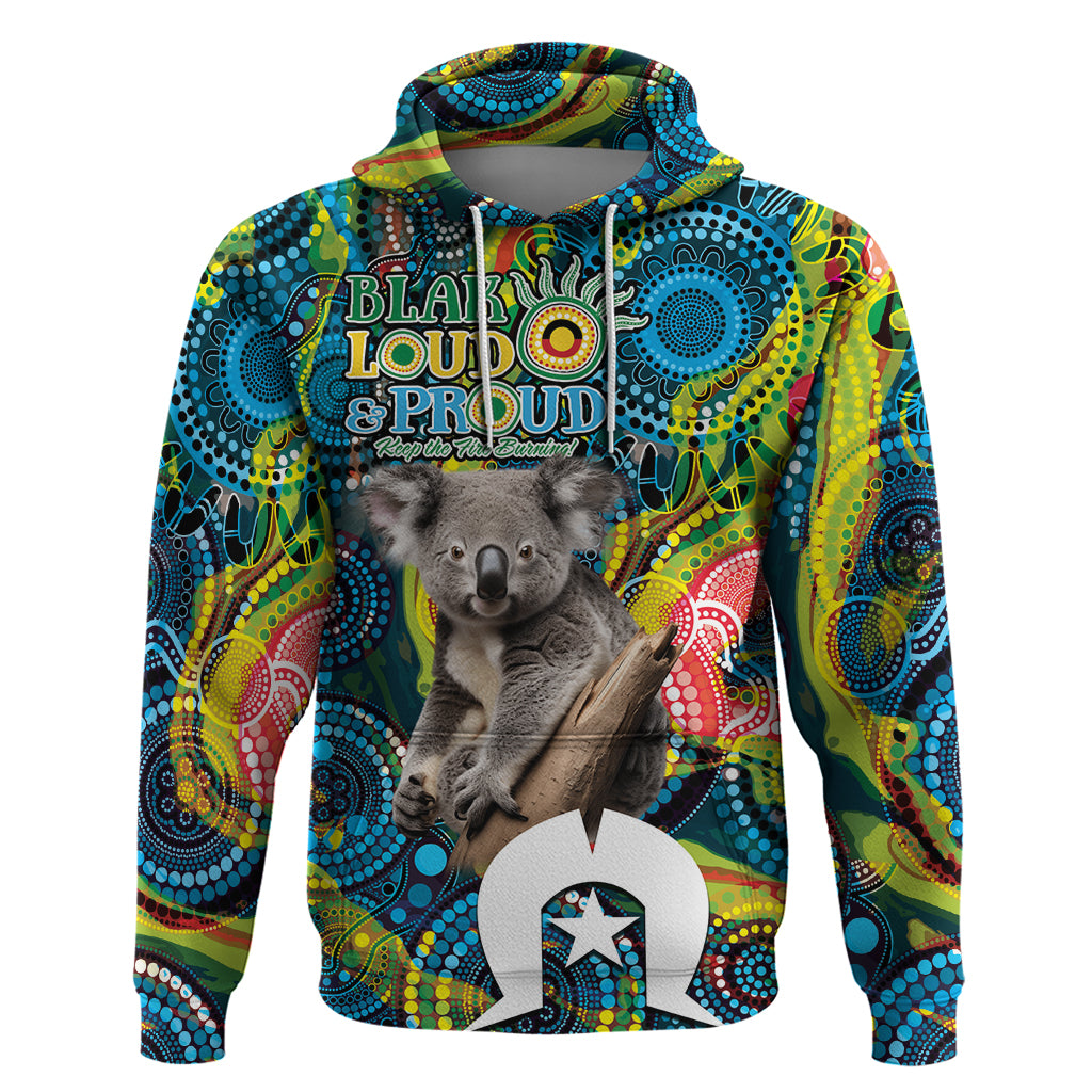 Personalised Vivid Minimal Koala Hoodie NAIDOC 2024 Aboriginal Art Style No2