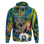 Personalised Vivid Minimal Koala Hoodie NAIDOC 2024 Aboriginal Art Style No2