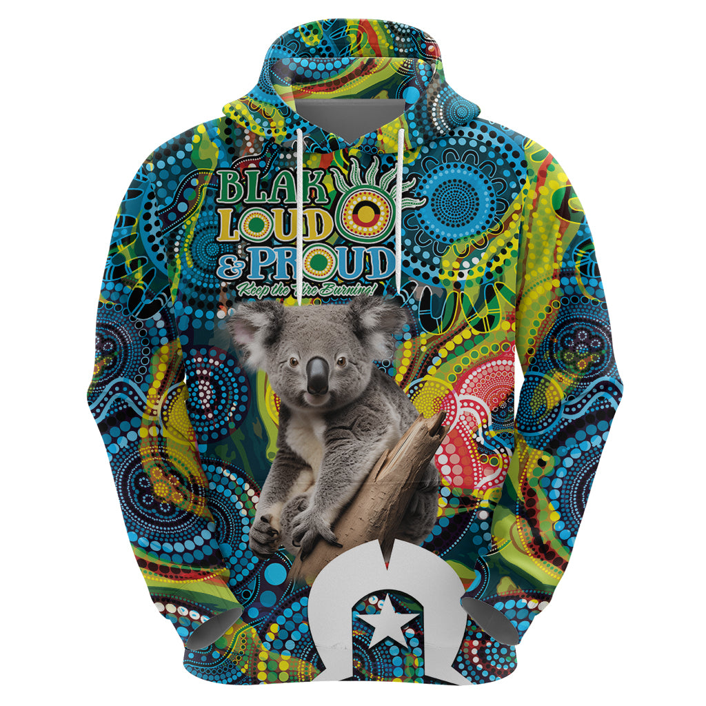 Personalised Vivid Minimal Koala Hoodie NAIDOC 2024 Aboriginal Art Style No2