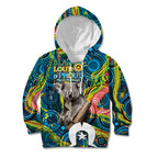 Personalised Vivid Minimal Koala Kid Hoodie NAIDOC 2024 Aboriginal Art Style No2