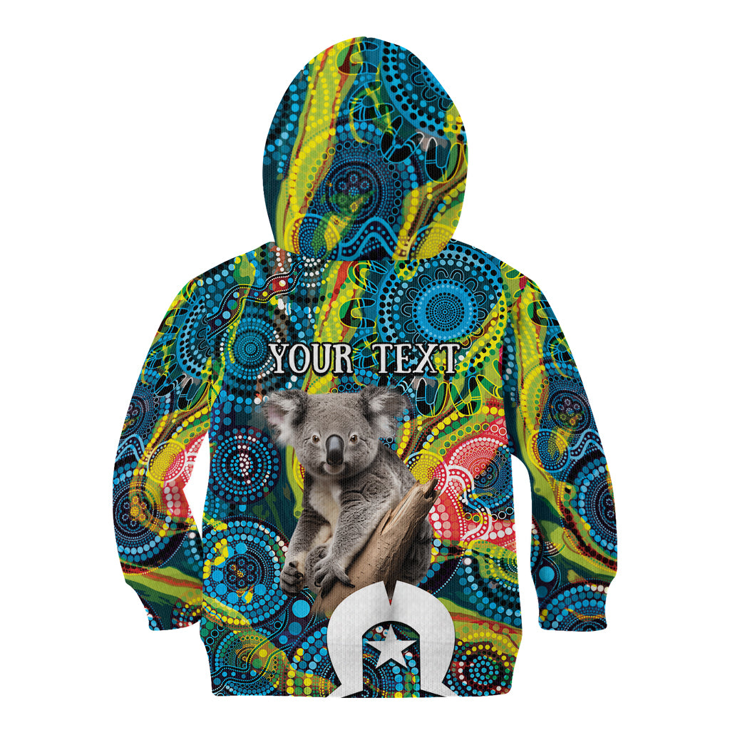Personalised Vivid Minimal Koala Kid Hoodie NAIDOC 2024 Aboriginal Art Style No2