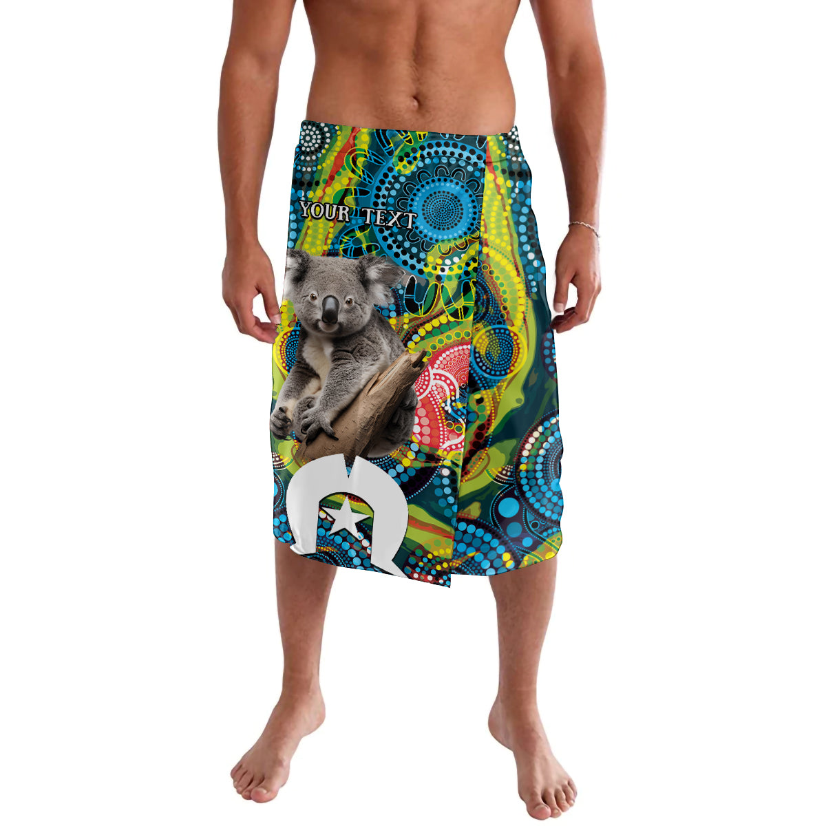 Personalised Vivid Minimal Koala Lavalava NAIDOC 2024 Aboriginal Art Style No2