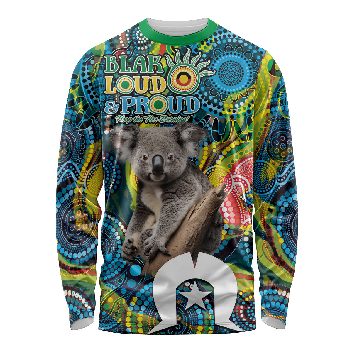 Personalised Vivid Minimal Koala Long Sleeve Shirt NAIDOC 2024 Aboriginal Art Style No2
