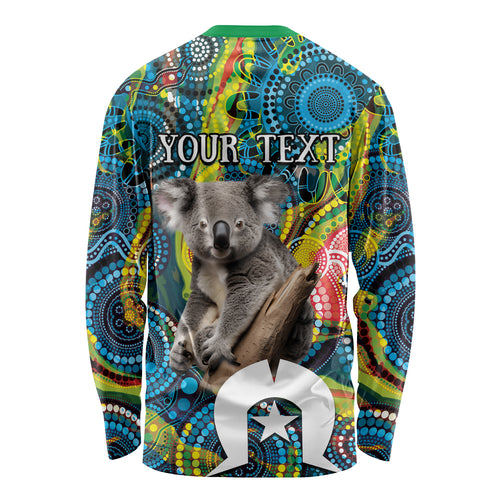 Personalised Vivid Minimal Koala Long Sleeve Shirt NAIDOC 2024 Aboriginal Art Style No2