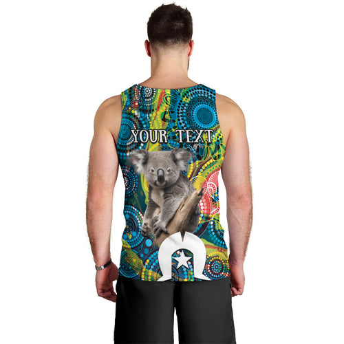 Personalised Vivid Minimal Koala Men Tank Top NAIDOC 2024 Aboriginal Art Style No2