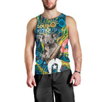Personalised Vivid Minimal Koala Men Tank Top NAIDOC 2024 Aboriginal Art Style No2