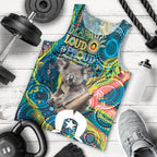 Personalised Vivid Minimal Koala Men Tank Top NAIDOC 2024 Aboriginal Art Style No2