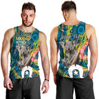 Personalised Vivid Minimal Koala Men Tank Top NAIDOC 2024 Aboriginal Art Style No2