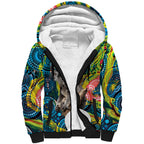 Personalised Vivid Minimal Koala Sherpa Hoodie NAIDOC 2024 Aboriginal Art Style No2