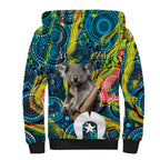 Personalised Vivid Minimal Koala Sherpa Hoodie NAIDOC 2024 Aboriginal Art Style No2