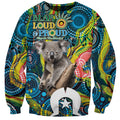 Personalised Vivid Minimal Koala Sweatshirt NAIDOC 2024 Aboriginal Art Style No2