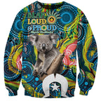 Personalised Vivid Minimal Koala Sweatshirt NAIDOC 2024 Aboriginal Art Style No2