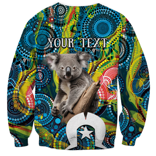 Personalised Vivid Minimal Koala Sweatshirt NAIDOC 2024 Aboriginal Art Style No2