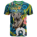 Personalised Vivid Minimal Koala T Shirt NAIDOC 2024 Aboriginal Art Style No2