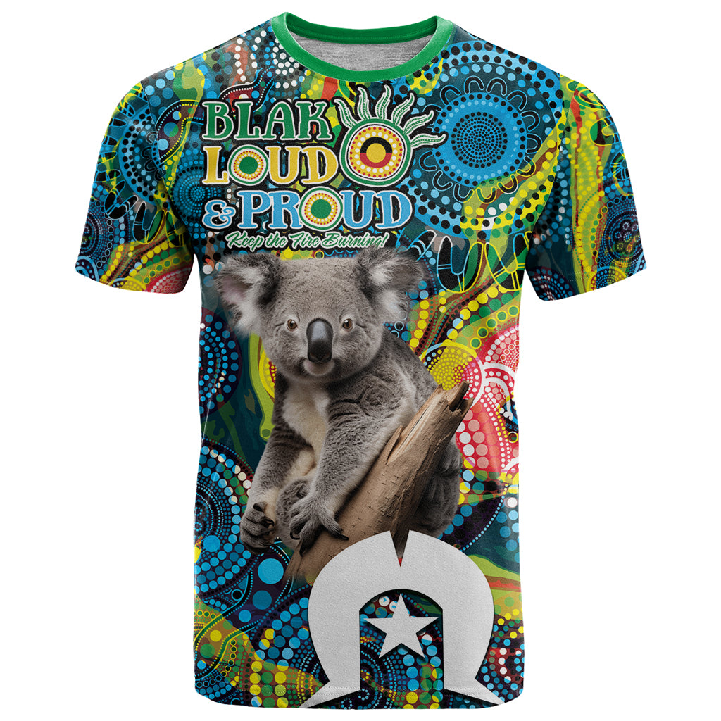 Personalised Vivid Minimal Koala T Shirt NAIDOC 2024 Aboriginal Art Style No2