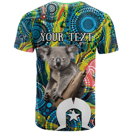 Personalised Vivid Minimal Koala T Shirt NAIDOC 2024 Aboriginal Art Style No2