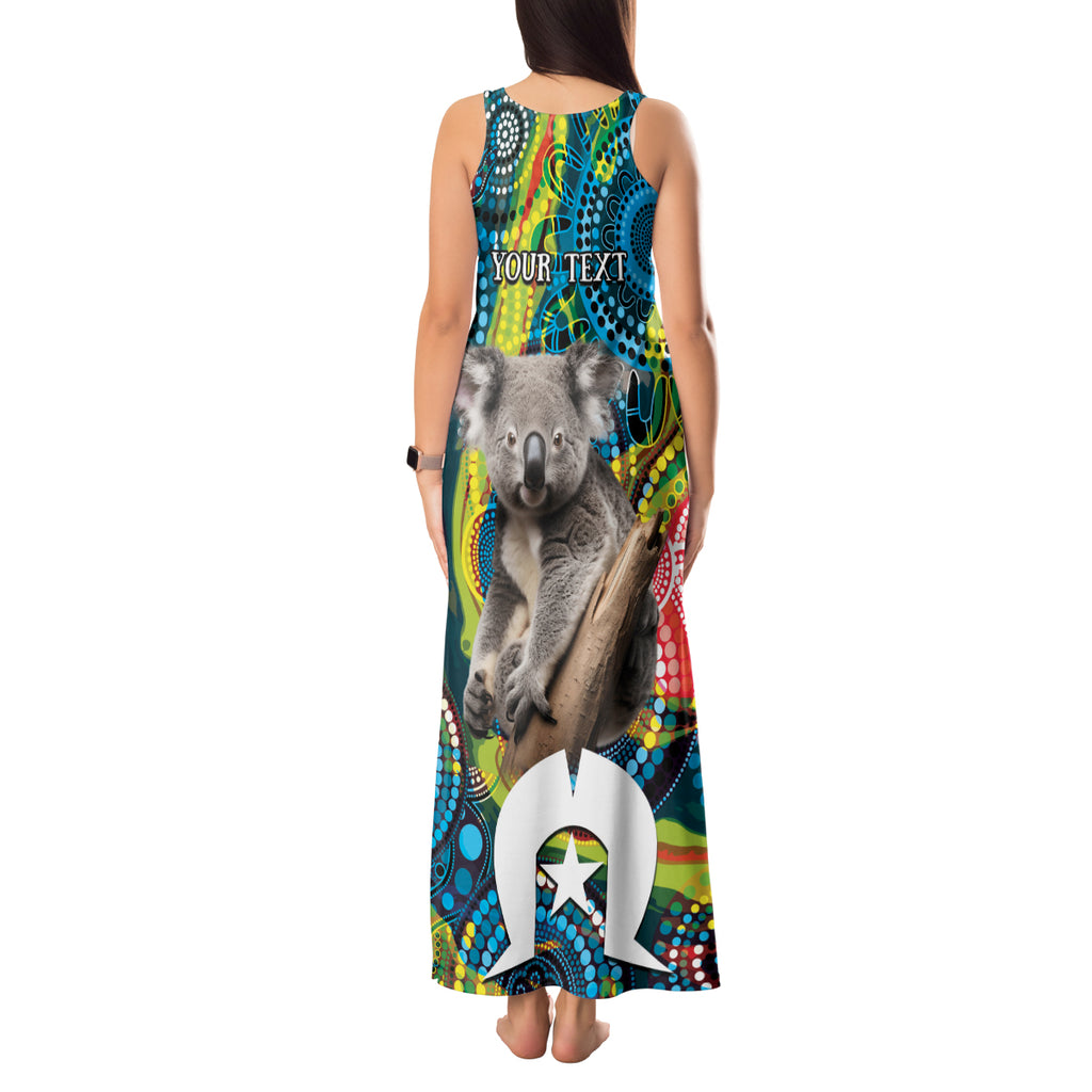 Personalised Vivid Minimal Koala Tank Maxi Dress NAIDOC 2024 Aboriginal Art Style No2