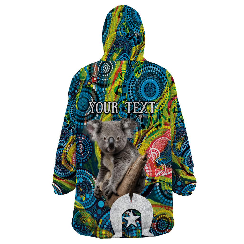 Personalised Vivid Minimal Koala Wearable Blanket Hoodie NAIDOC 2024 Aboriginal Art Style No2