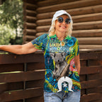 Personalised Vivid Minimal Koala Women Polo Shirt NAIDOC 2024 Aboriginal Art Style No2