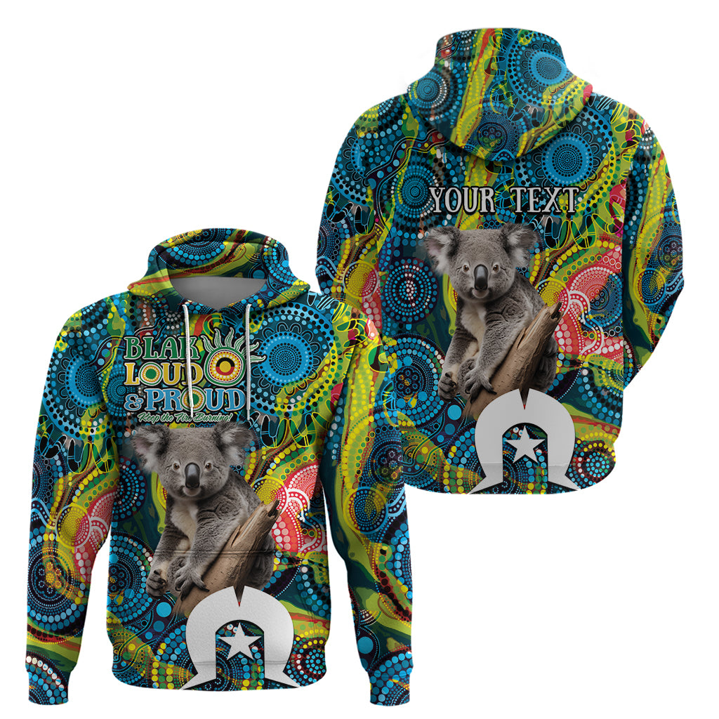 Personalised Vivid Minimal Koala Zip Hoodie NAIDOC 2024 Aboriginal Art Style No2