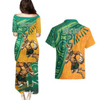 Custom Australia Rugby Wallaroos Couples Matching Puletasi and Hawaiian Shirt Indigenous Aboriginal Pacific Champions