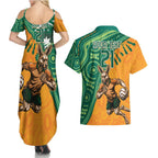 Custom Australia Rugby Wallaroos Couples Matching Summer Maxi Dress and Hawaiian Shirt Indigenous Aboriginal Pacific Champions