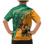 Custom Australia Rugby Wallaroos Family Matching Mermaid Dress and Hawaiian Shirt Indigenous Aboriginal Pacific Champions