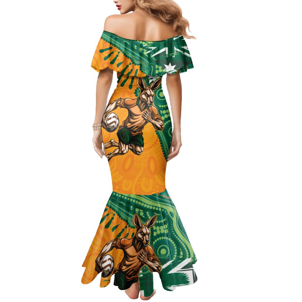 Custom Australia Rugby Wallaroos Family Matching Mermaid Dress and Hawaiian Shirt Indigenous Aboriginal Pacific Champions