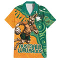 Custom Australia Rugby Wallaroos Family Matching Off The Shoulder Long Sleeve Dress and Hawaiian Shirt Indigenous Aboriginal Pacific Champions