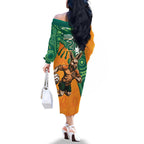Custom Australia Rugby Wallaroos Family Matching Off The Shoulder Long Sleeve Dress and Hawaiian Shirt Indigenous Aboriginal Pacific Champions