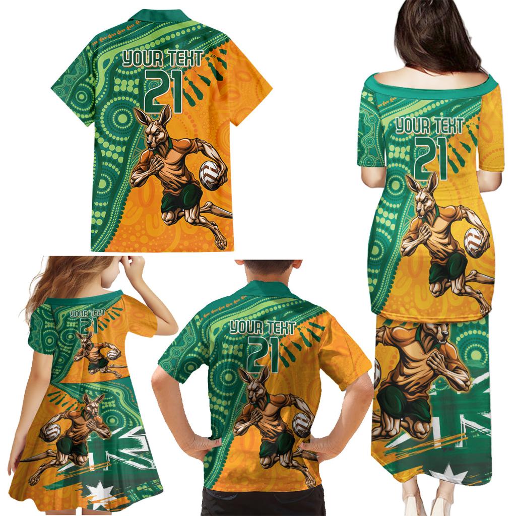 Custom Australia Rugby Wallaroos Family Matching Puletasi and Hawaiian Shirt Indigenous Aboriginal Pacific Champions