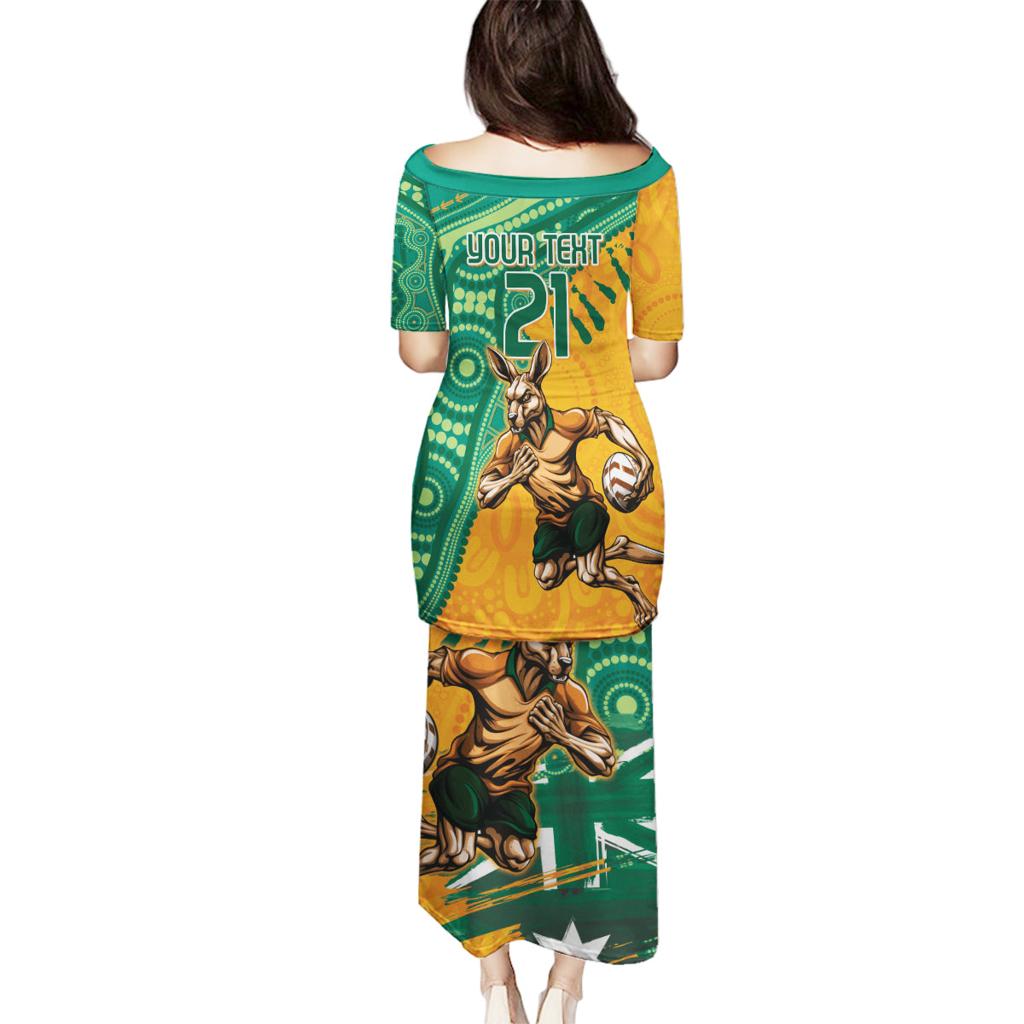 Custom Australia Rugby Wallaroos Family Matching Puletasi and Hawaiian Shirt Indigenous Aboriginal Pacific Champions