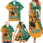 Custom Australia Rugby Wallaroos Family Matching Summer Maxi Dress and Hawaiian Shirt Indigenous Aboriginal Pacific Champions