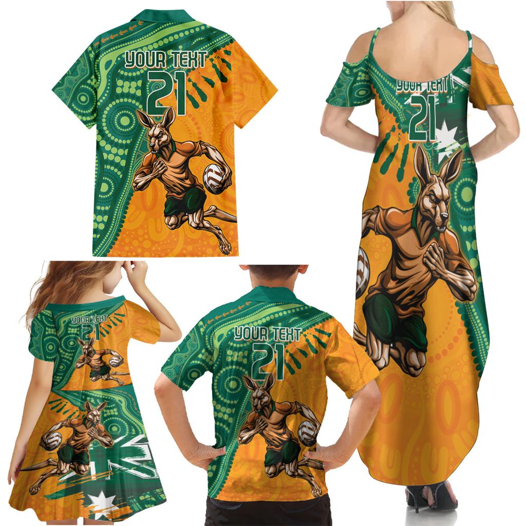 Custom Australia Rugby Wallaroos Family Matching Summer Maxi Dress and Hawaiian Shirt Indigenous Aboriginal Pacific Champions