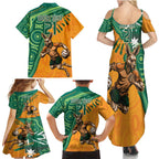 Custom Australia Rugby Wallaroos Family Matching Summer Maxi Dress and Hawaiian Shirt Indigenous Aboriginal Pacific Champions
