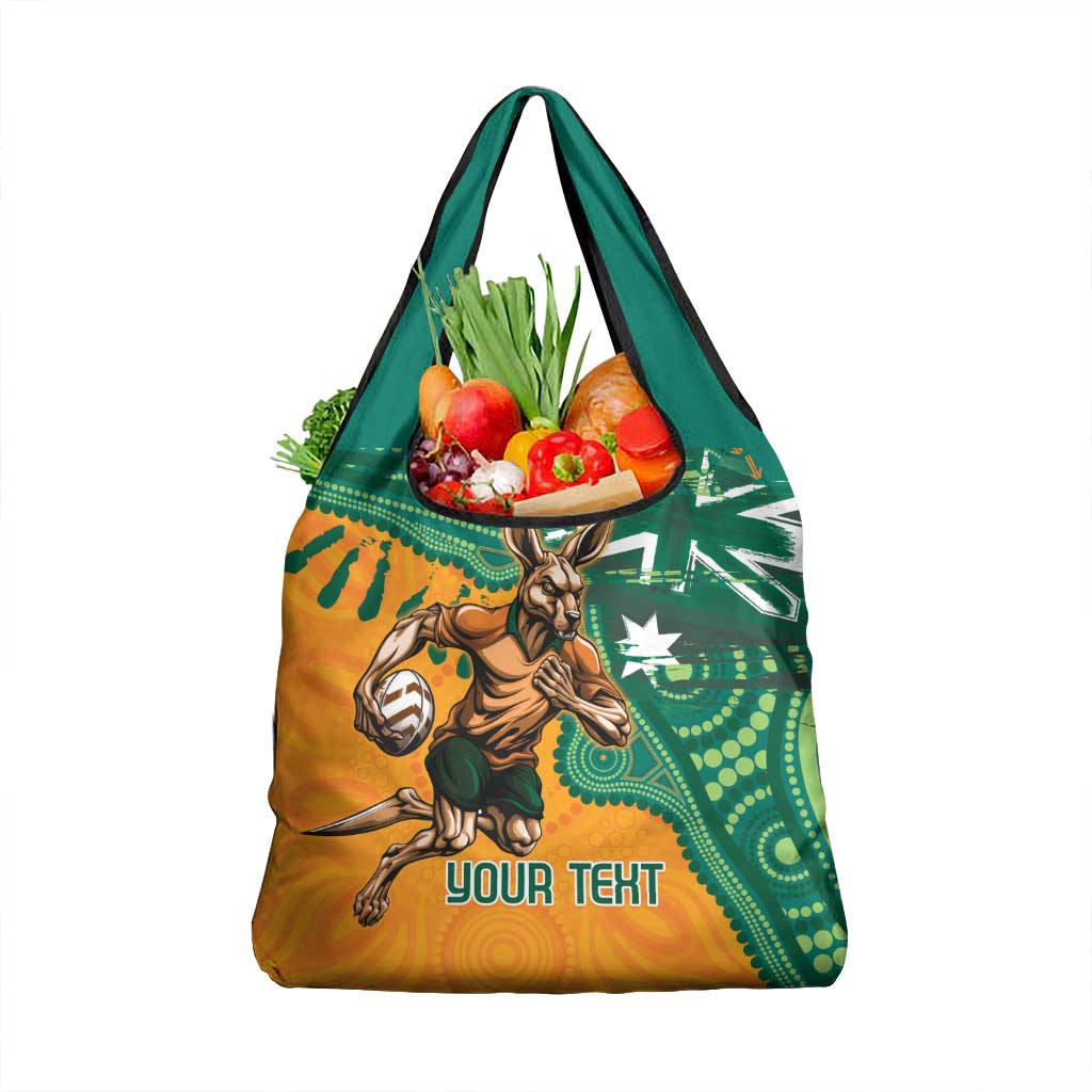 Custom Australia Rugby Wallaroos Grocery Bag Indigenous Aboriginal Pacific Champions