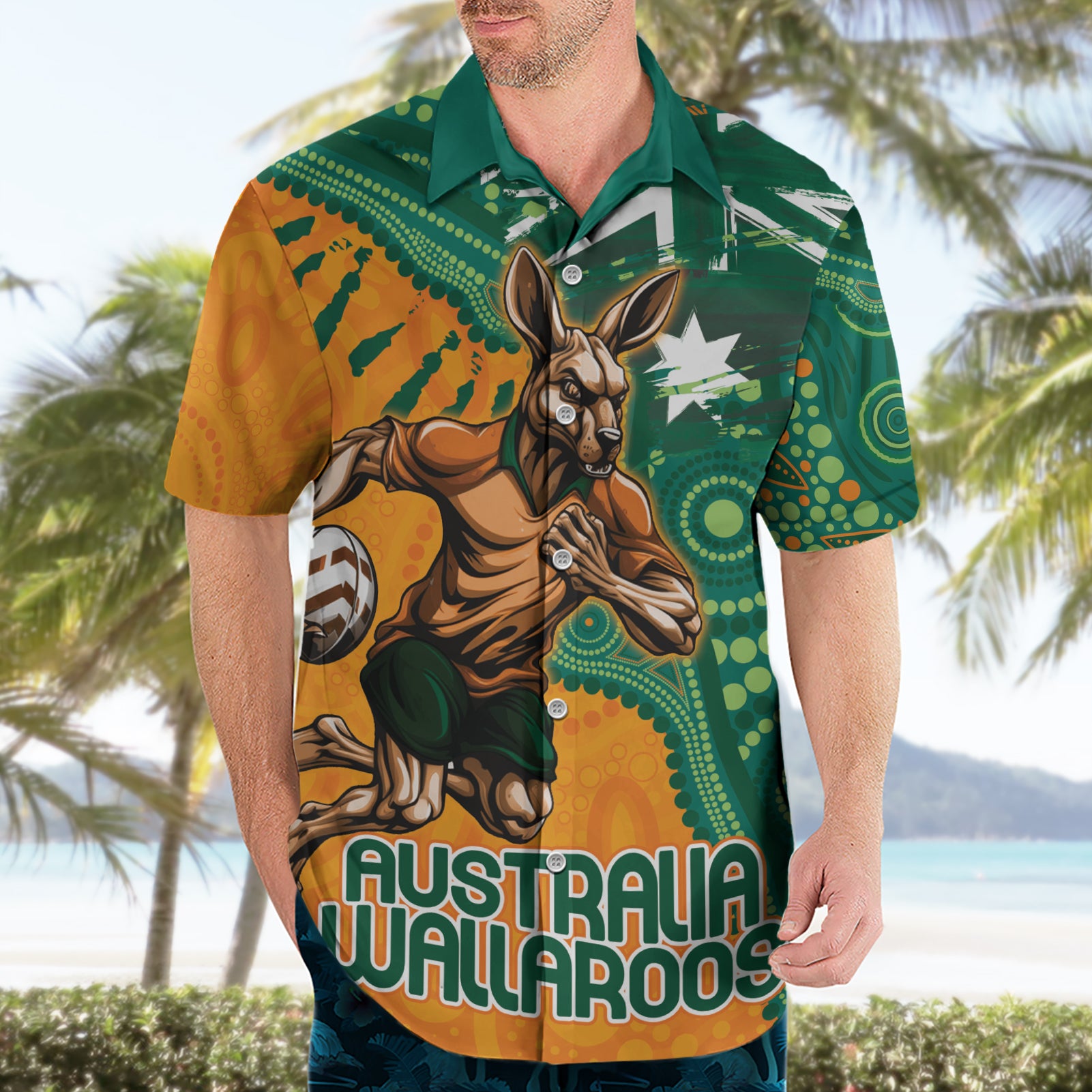 Custom Australia Rugby Wallaroos Hawaiian Shirt Indigenous Aboriginal Pacific Champions