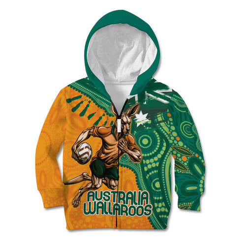 Custom Australia Rugby Wallaroos Kid Hoodie Indigenous Aboriginal Pacific Champions