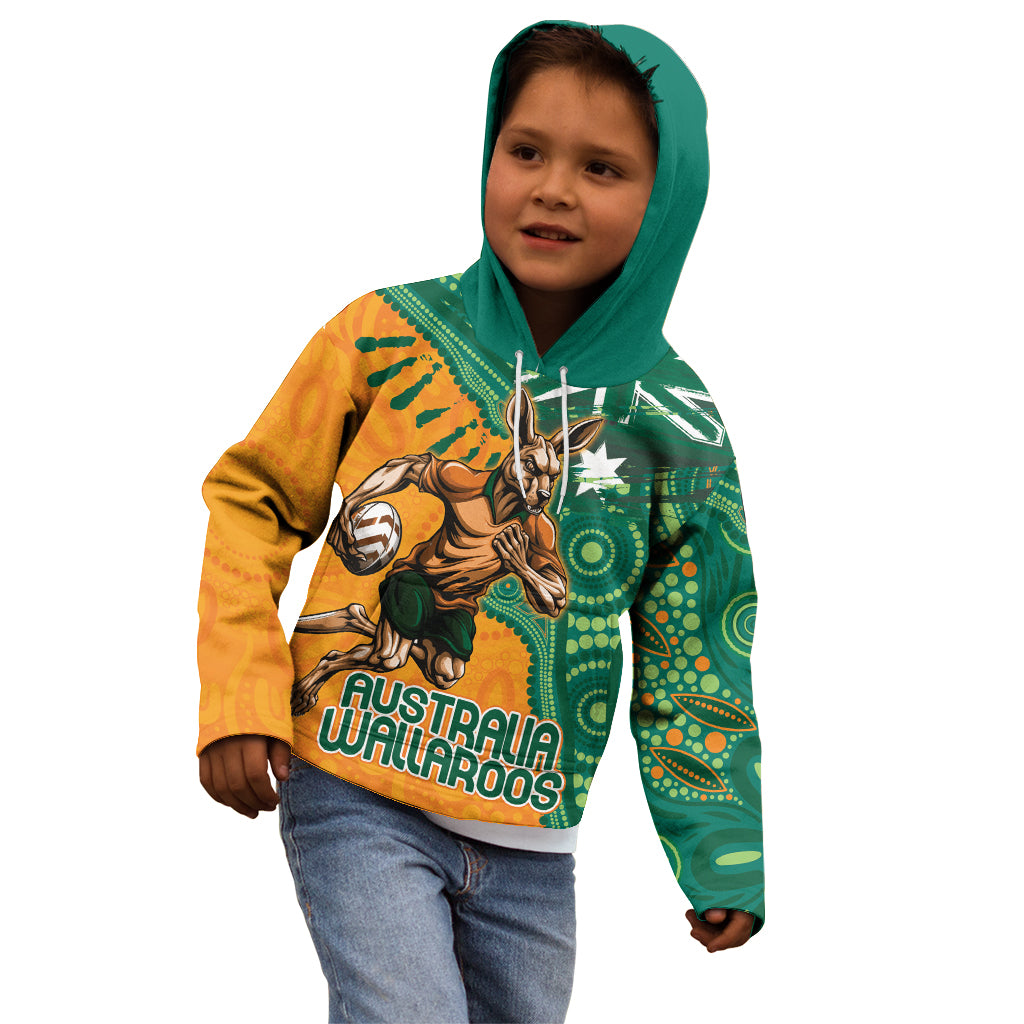 Custom Australia Rugby Wallaroos Kid Hoodie Indigenous Aboriginal Pacific Champions